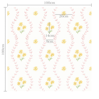 Papel de parede Hera listra rosa com flor
