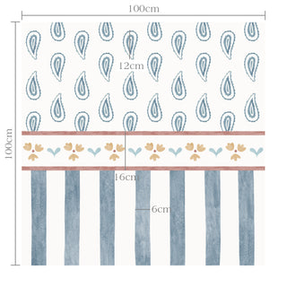 Papel de parede Cashmere azul com listra