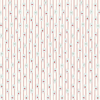 Papel de parede Berries listra com berries rosa
