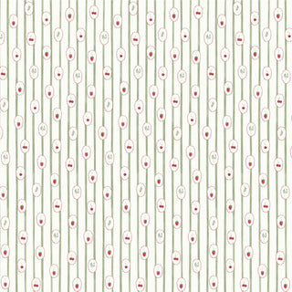 Papel de parede Berries listra com berries verde