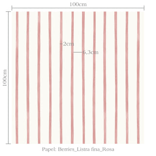 Papel de parede Berries listra fina rosa