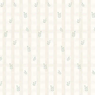 Papel de parede Cogumelos xadrez bege com folhas