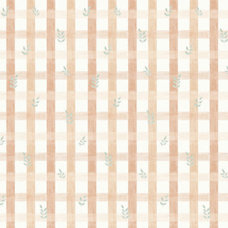 Papel de parede Cogumelos xadrez laranja com folhas