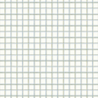Papel de parede Collab Tom + Coisas da Lu xadrez 3 azul e verde
