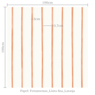 Papel de parede Ferramentas listra fina laranja
