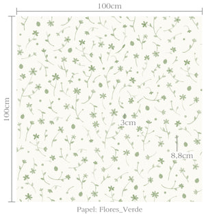 Papel de parede Flores verde