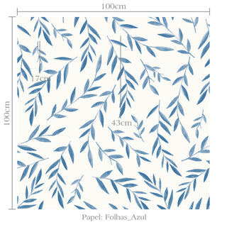 Papel de parede Folhas azul