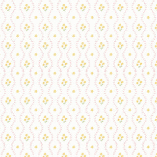 Papel de parede Hera listra rosa com flor