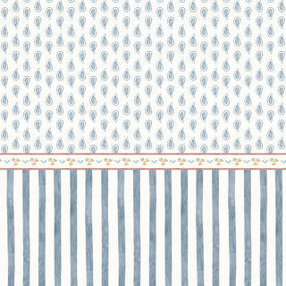 Papel de parede Cashmere azul com listra