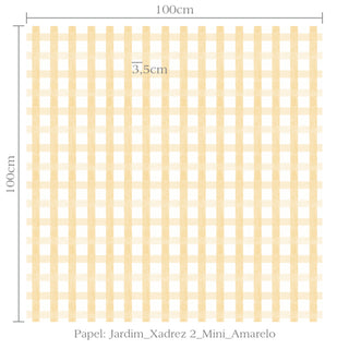 Papel de parede Jardim xadrez 2 mini amarelo