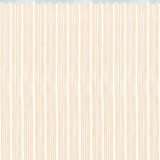 Papel de parede listra grossa e fina com babado rosa e amarelo