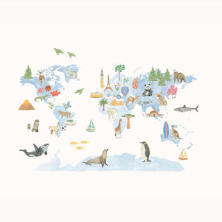 Papel de parede Mapa azul painel
