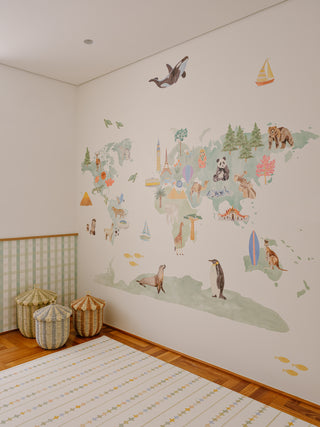 Papel de parede Mapa verde painel
