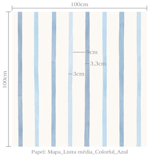 Papel de parede Mapa listra média colorful azul