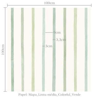 Papel de parede Mapa listra média colorful verde