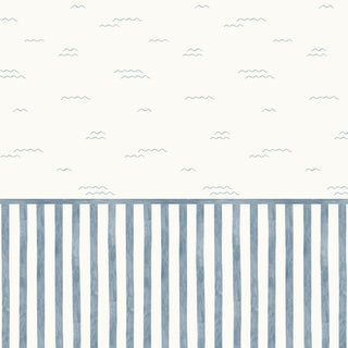 Papel de parede Navy lambri com ondas