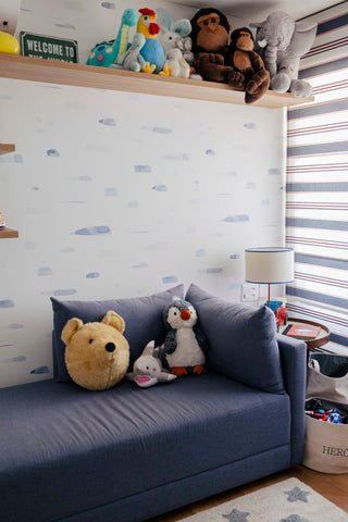Papel de parede Pinceladas azul e cinza