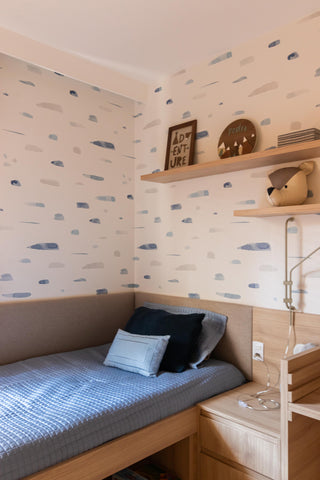 Papel de parede Pinceladas azul e cinza