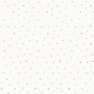 Papel de parede poá azul e vermelho