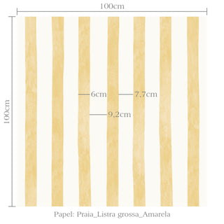 Papel de parede Praia listra grossa amarela