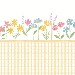 Papel de parede Primavera painel com xadrez amarelo