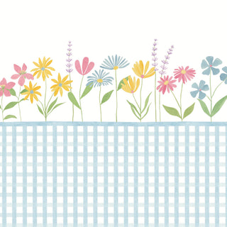 Papel de parede Primavera painel com xadrez azul