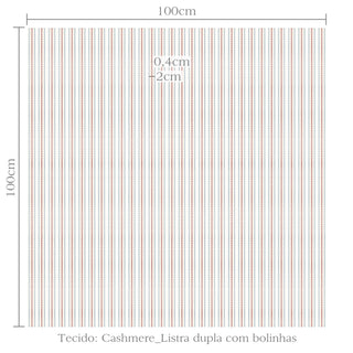 Tecido Cashmere listra dupla com bolinhas
