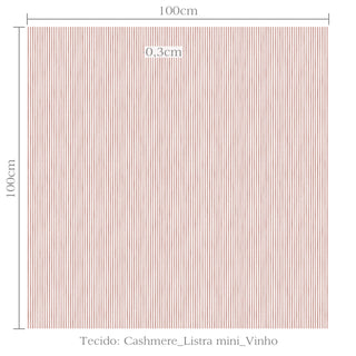 Tecido Cashmere listra mini vinho