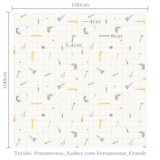 Tecido Ferramentas xadrez com ferramentas grande