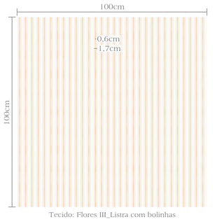 Tecido Flores III listra com bolinhas