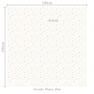 Tecido Flores poá