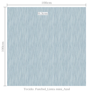 Tecido Futebol listra mini azul
