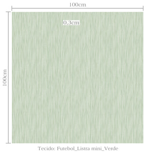 Tecido Futebol listra mini verde