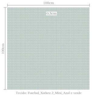 Tecido Futebol xadrez 2 mini azul e verde