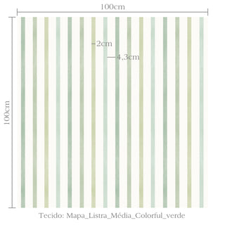 Tecido Mapa listra média colorful verde