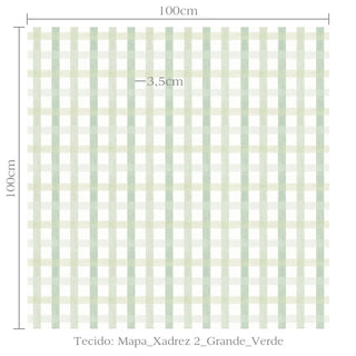 Tecido Mapa xadrez 2 grande verde