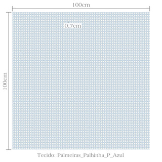 Tecido Palmeiras palhinha azul