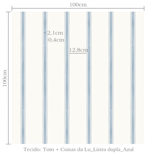 Tecido collab Tom + Coisas da Lu listra dupla azul