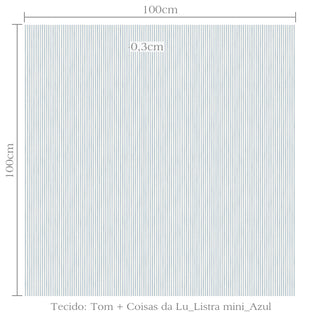 Tecido collab Tom + Coisas da Lu listra mini azul