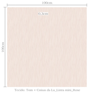Tecido collab Tom + Coisas da Lu listra mini rose