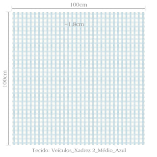Tecido Veículos xadrez 2 médio azul