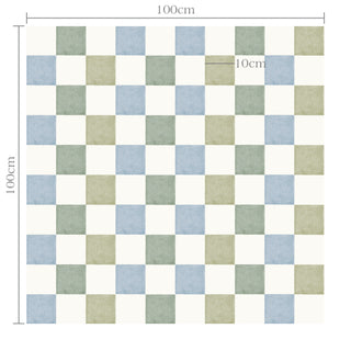 Papel de parede Collab Tom + Coisas da Lu quadriculado azul e verde